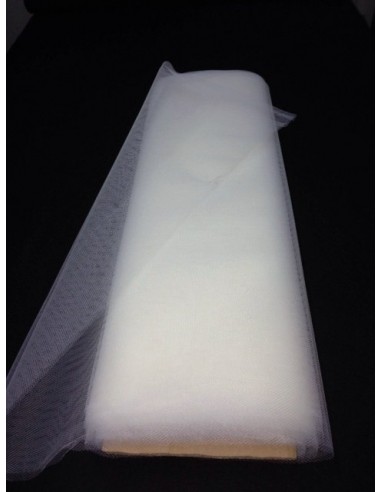 Tulle rigide blanc large 150 cm au metre EN71-2 non feu