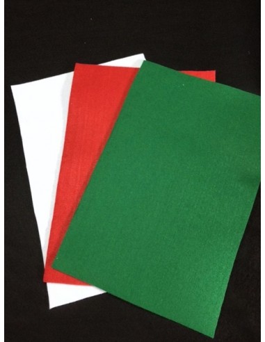  Feutrine 3 mm NOEL blanc - rouge vert 30x20cm au choix