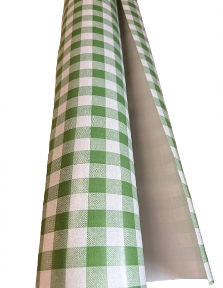 Nappe PVC vinyle carreaux vichy VERT VERTE largeur 140 cm