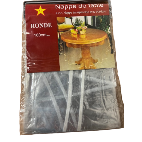 Nappe de table cristal ronde 180 cm