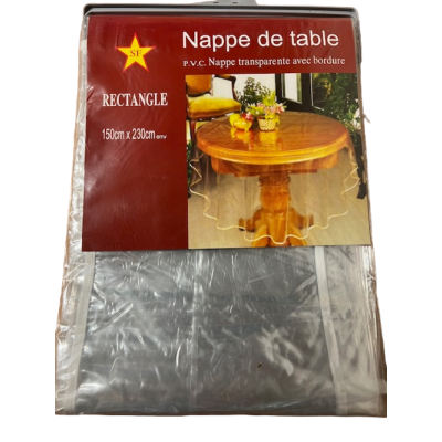 nappe pvc rectangle avec bordures 150x230 cm