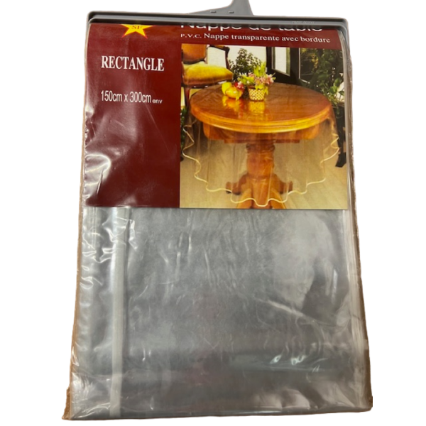 Nappe de table cristal rectangle 150x300 cm